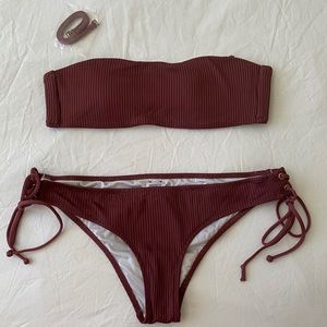 VS PINK Ribbed Bikini Set, Medium